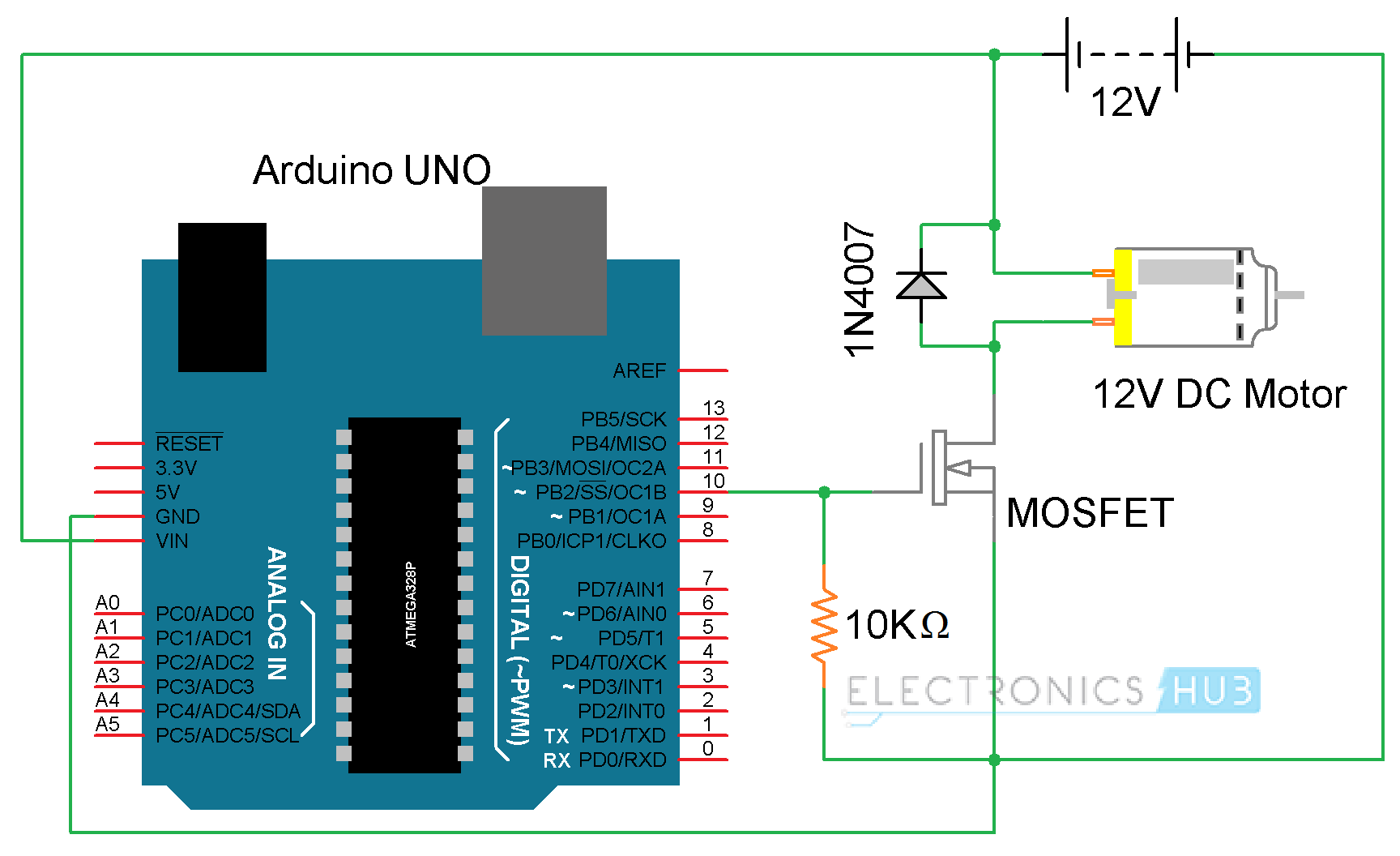 开云真人使用L298N电机驱动器控制Arduino直流电机(图3)